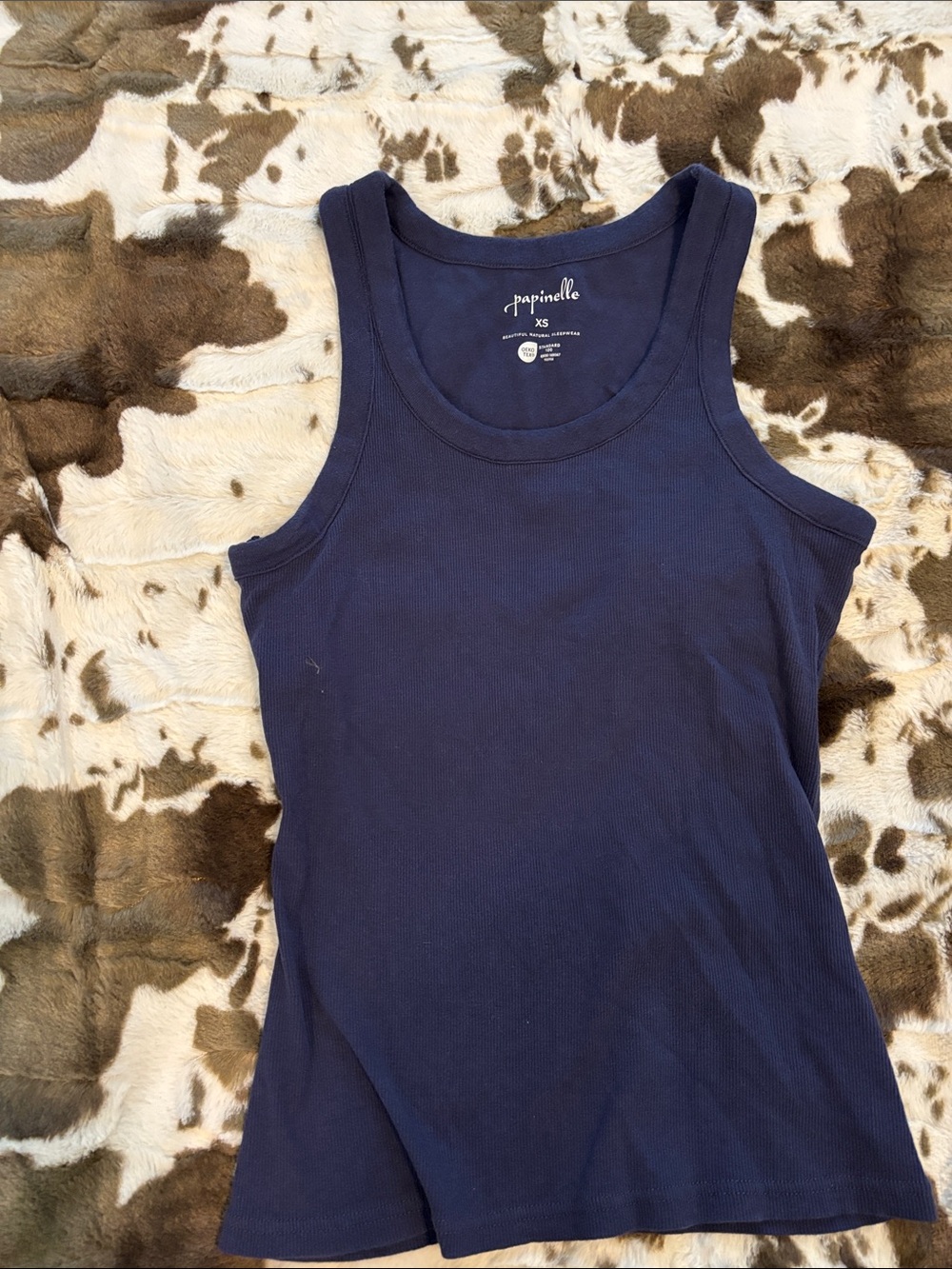 Navy Ribbed Tank Top - Women's
